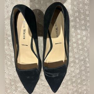 Ron White heels-suede with cow hair on the toe box-sz40